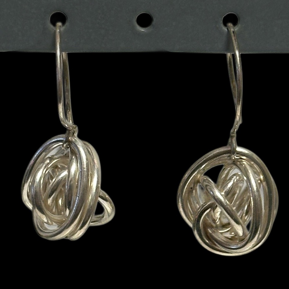 Sterling Silver Knot Dangle Earrings